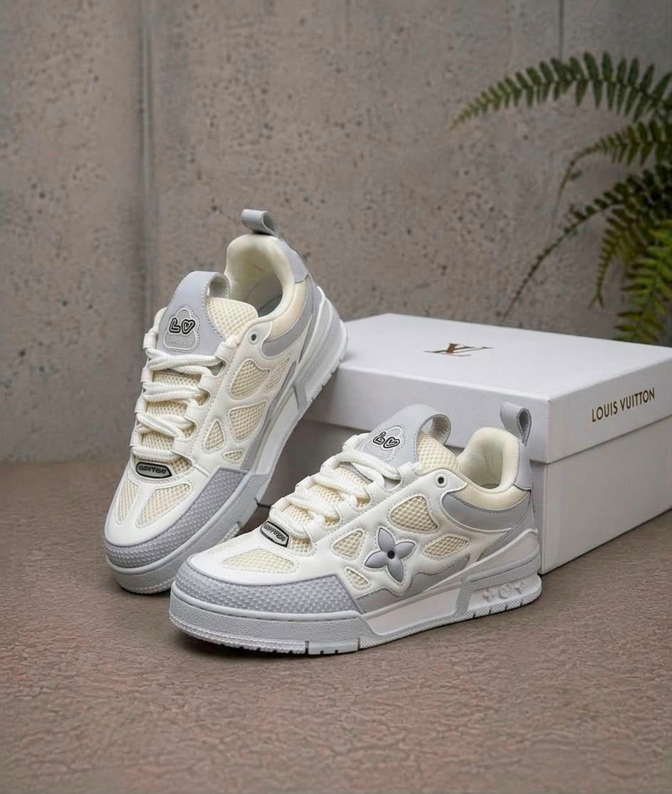 Louis Vuitton LV Trainer Blanco Gris — GZ STORE